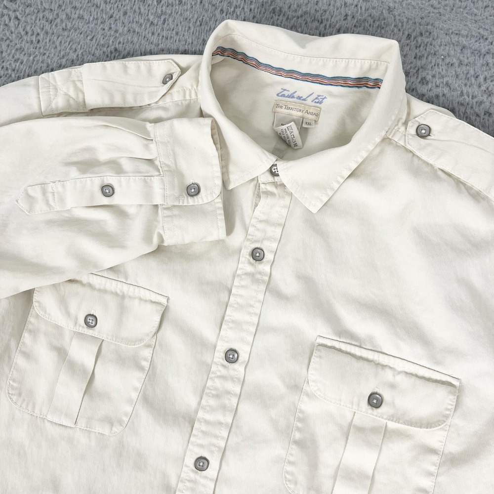 The Territory‎ Ahead Shirt Mens 2XL White Long Sleeve Button Up Tailored Fit